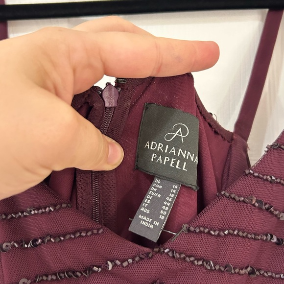 Adrianna Papell Fully Beaded Blouson Gown - Picture 6 of 10